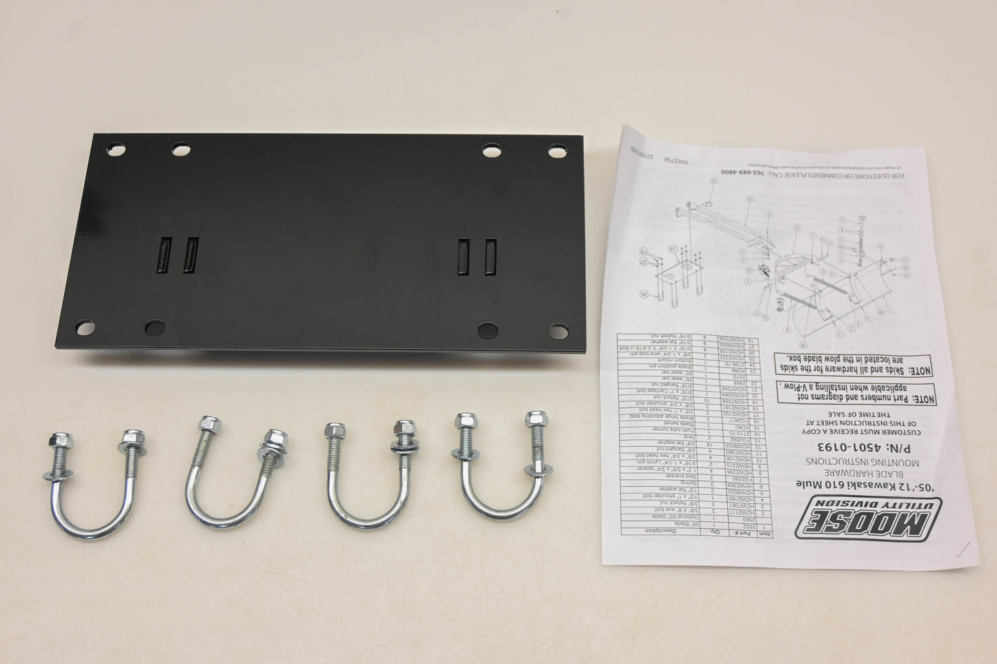 Moose Utility Division 4501-0193 Mule 610 Bottom Mount Kit NOS