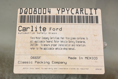 New OEM Ford DQ08004YPY, F5TZ-1829700-A Carlite Rear Window Assembly NOS