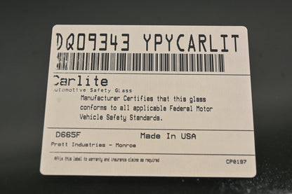 Carlite DQ09343YPY Ford Rear Quarter Glass NOS