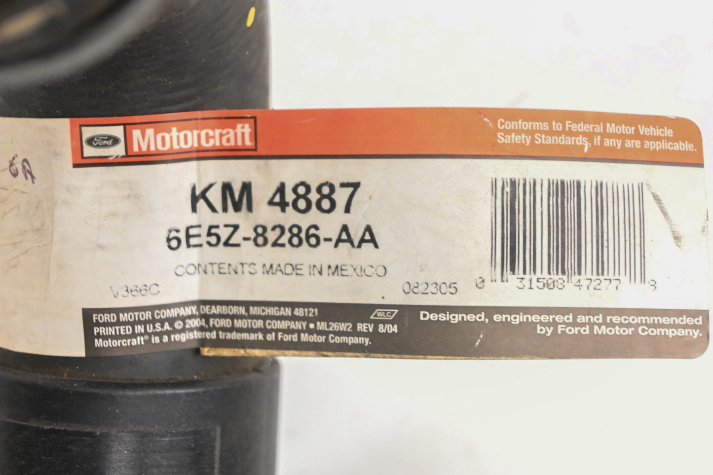 New OEM Motorcraft KM-4887, 6E5Z-8286-AA, KM4887 Radiator Coolant Hose Assembly NOS