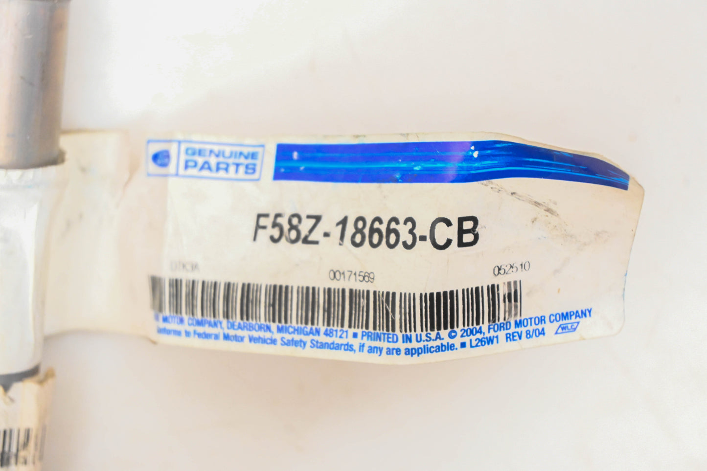 New OEM Ford F58Z-18663-CB Heater Return Line Hose Assembly NOS