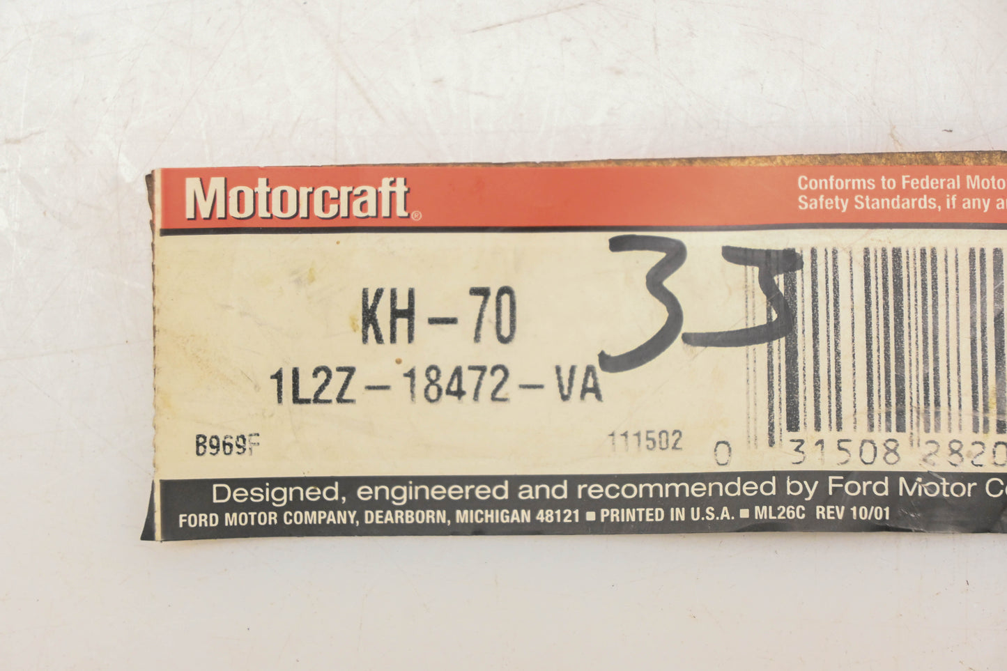 New OEM Motorcraft KH-70, 1L2Z-18472-VA, KH70 Heater Hose Assembly NOS