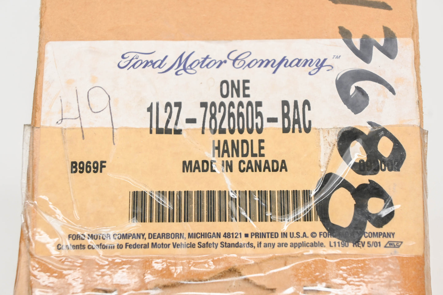 New OEM Ford 1L2Z-7826605-BAC Toreador Red Rear Right Exterior Door Handle NOS
