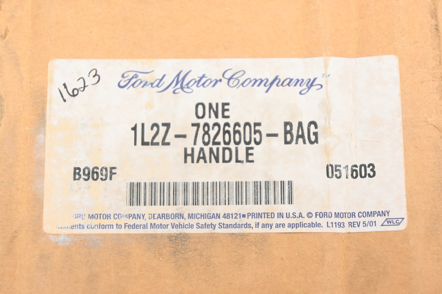 New OEM Ford 1L2Z-7826605-BAG Ebony Rear Left Exterior Door Handle NOS
