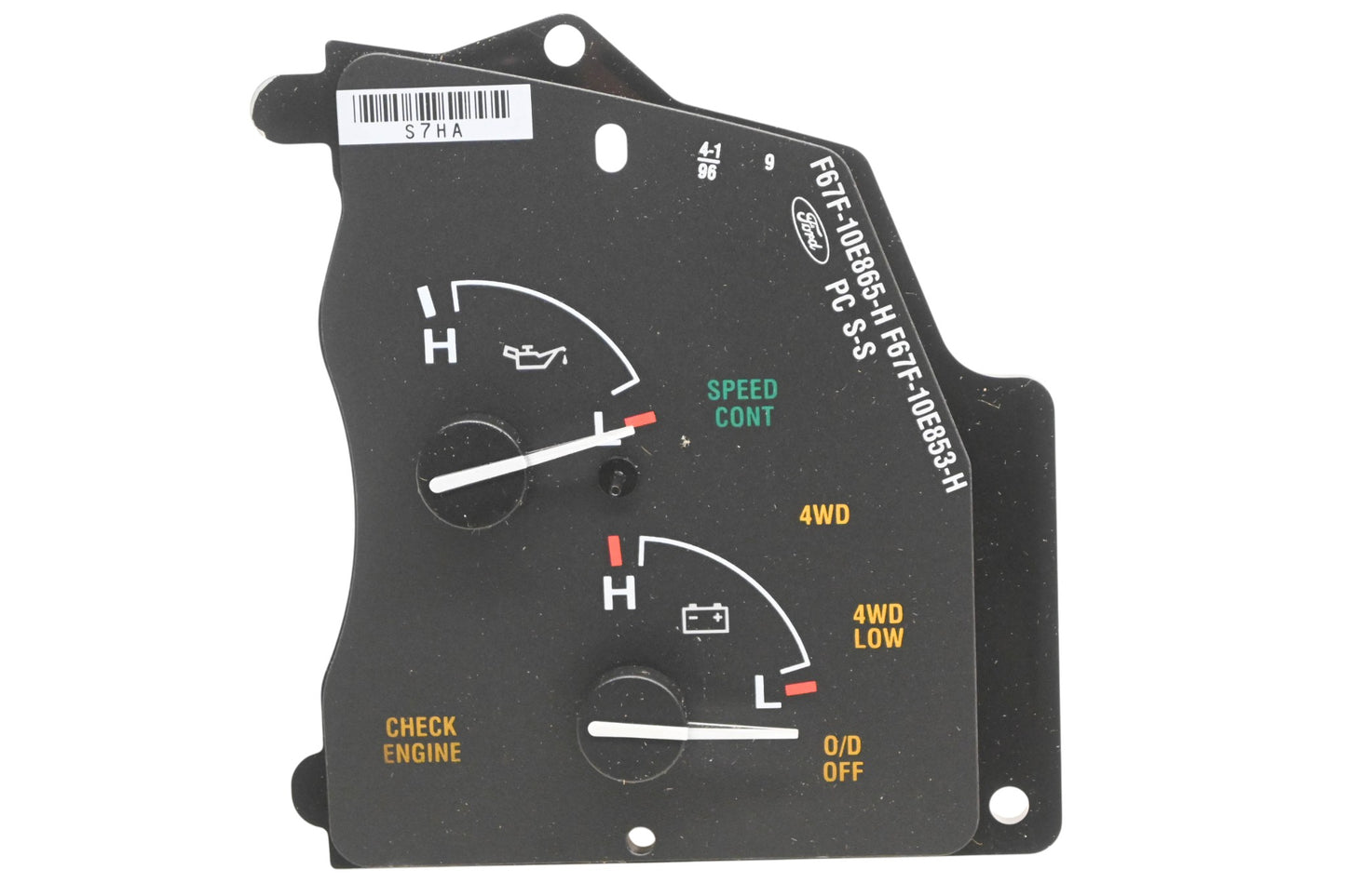 New OEM Ford F57Z-10850-B, F67F-10E865-H, F67F-10E853-H Oil/Battery Charge Gauge Assembly NOS
