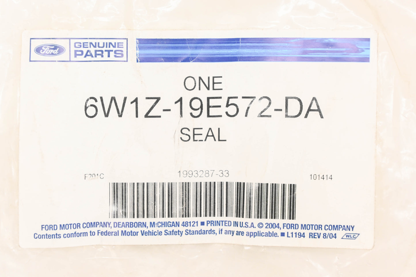 New OEM Ford 6W1Z-19E572-DA, 6W13-19T557-A A/C Condenser Seal NOS