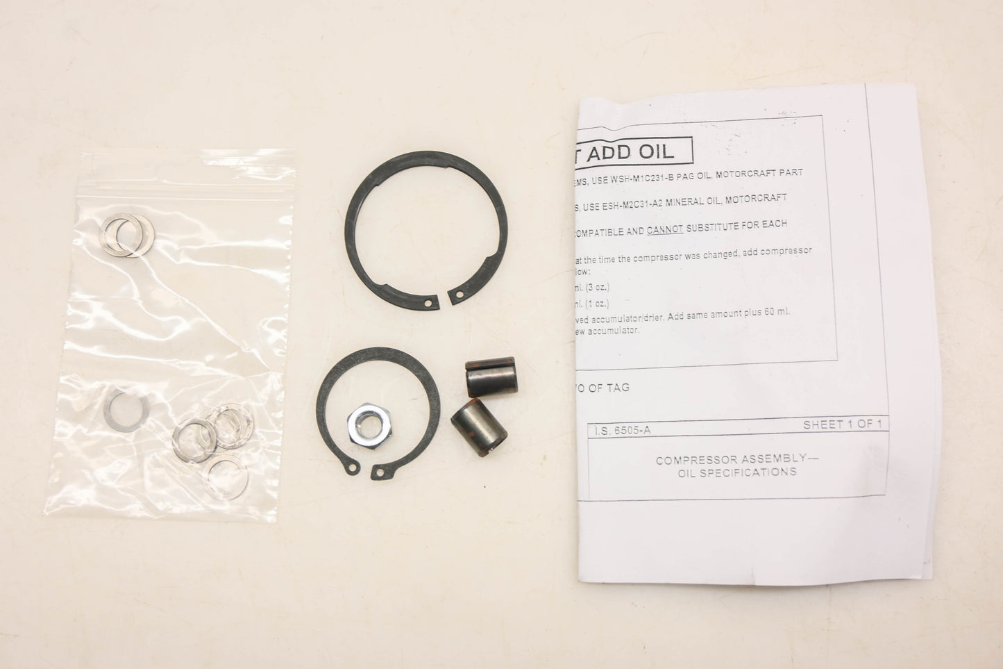 New OEM Motorcraft YC-2479, XW4Z-19703-CA, XW4H-19497-CC A/C Compressor Kit NOS