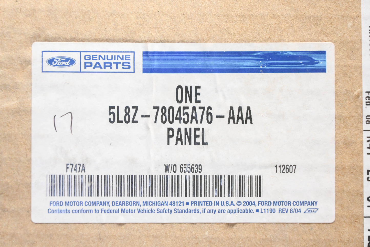 New OEM Ford 5L8Z-78045A76-AAA Console Panel NOS