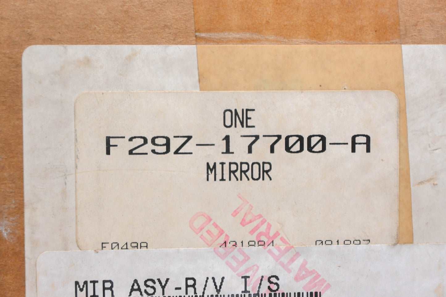 New OEM Ford F29Z-17700-A Black Rearview Mirror Assembly NOS