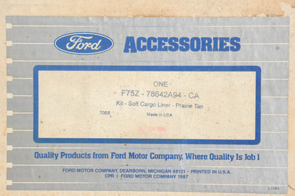 New OEM Ford F75Z-78642A94-CA Rear Seat & Cargo Liner Kit NOS