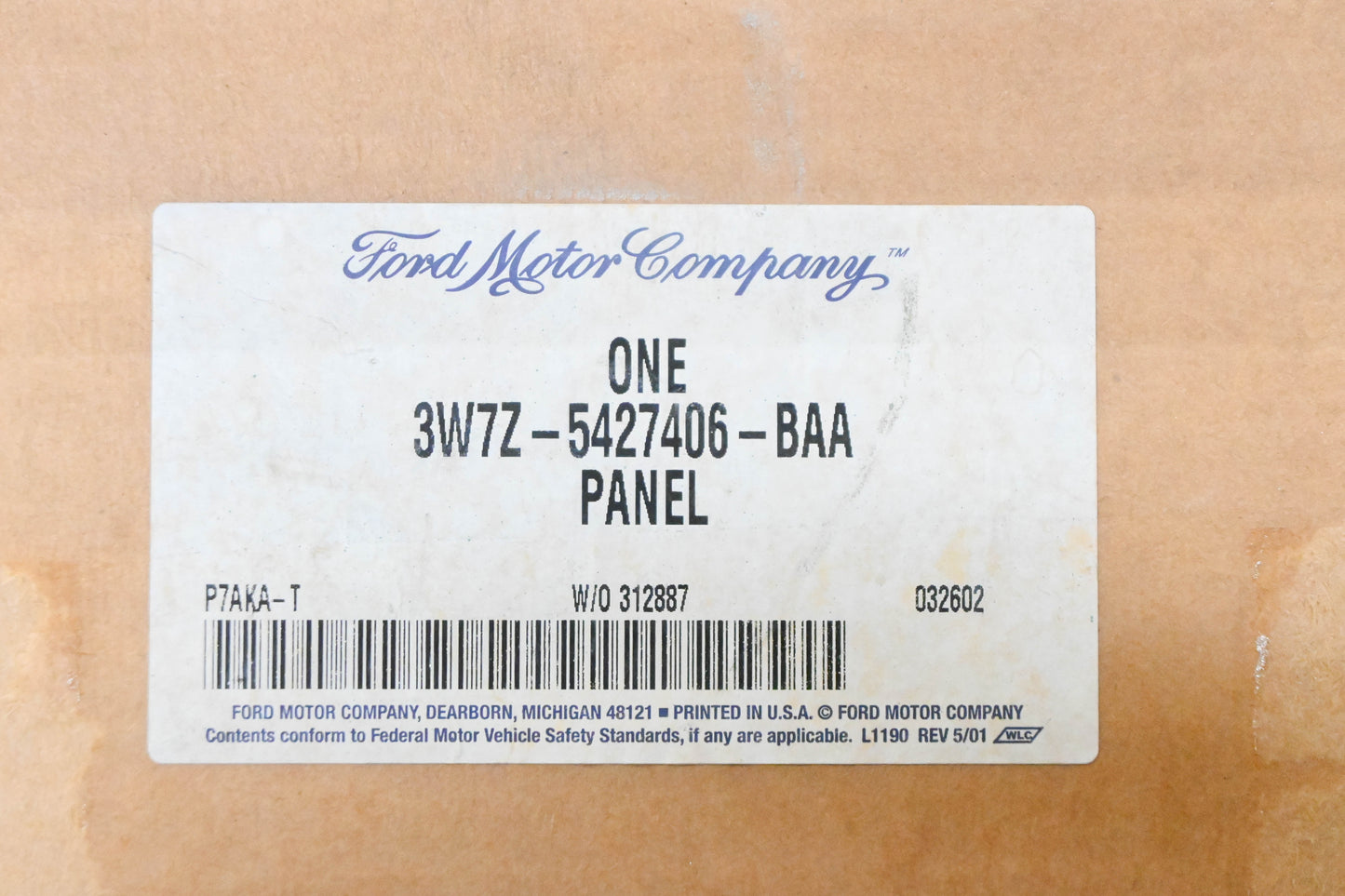 New OEM Ford 3W7Z-5427406-BAA Rear Right Interior Door Panel NOS