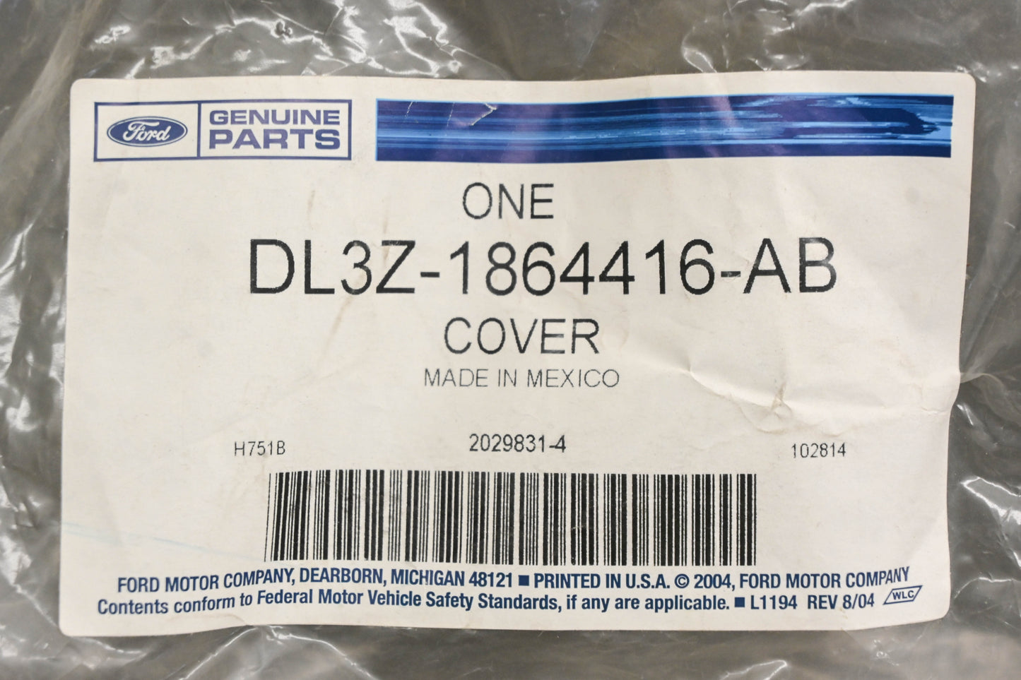 New OEM Ford DL3Z-1864416-AB Center Seat Back Cover NOS