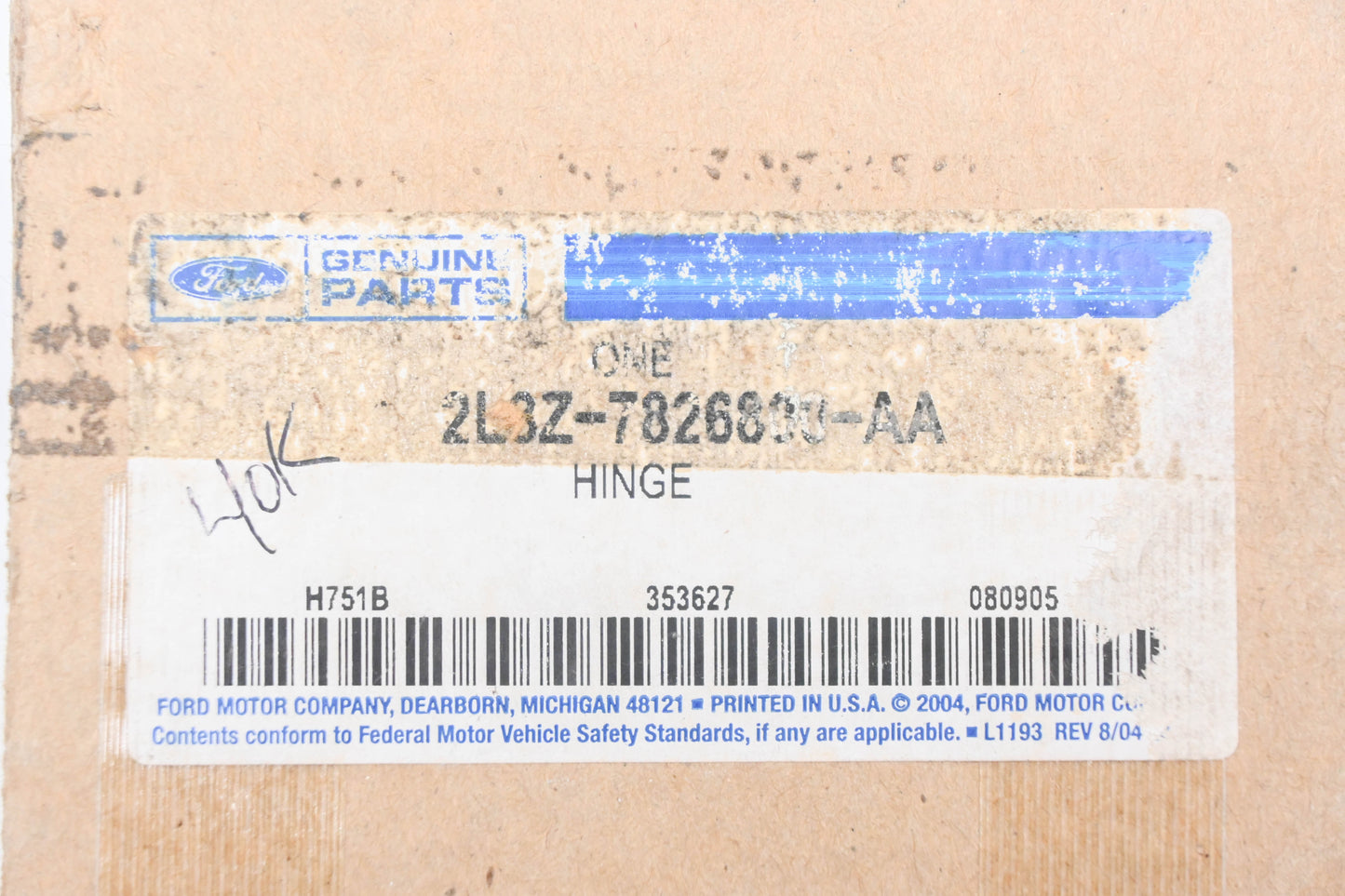 New OEM Ford 2L3Z-7826800-AA Door Upper Hinge Assembly NOS