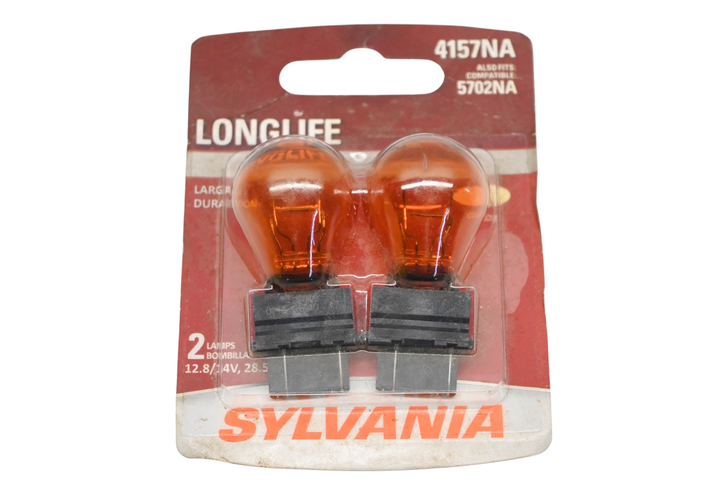 Sylvania 4157NA Amber Bulbs 12.8/14v 28.5/8.3w Qty 2 NOS
