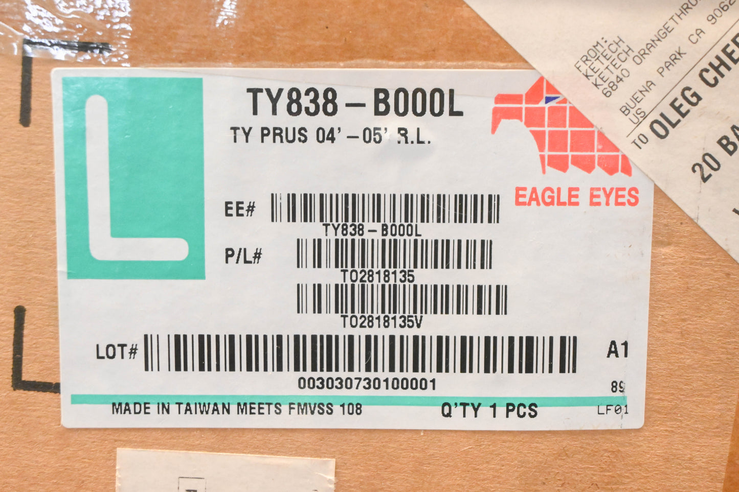 Eagle Eyes TY838-B000L Driver Side Tail Light Assembly NOS