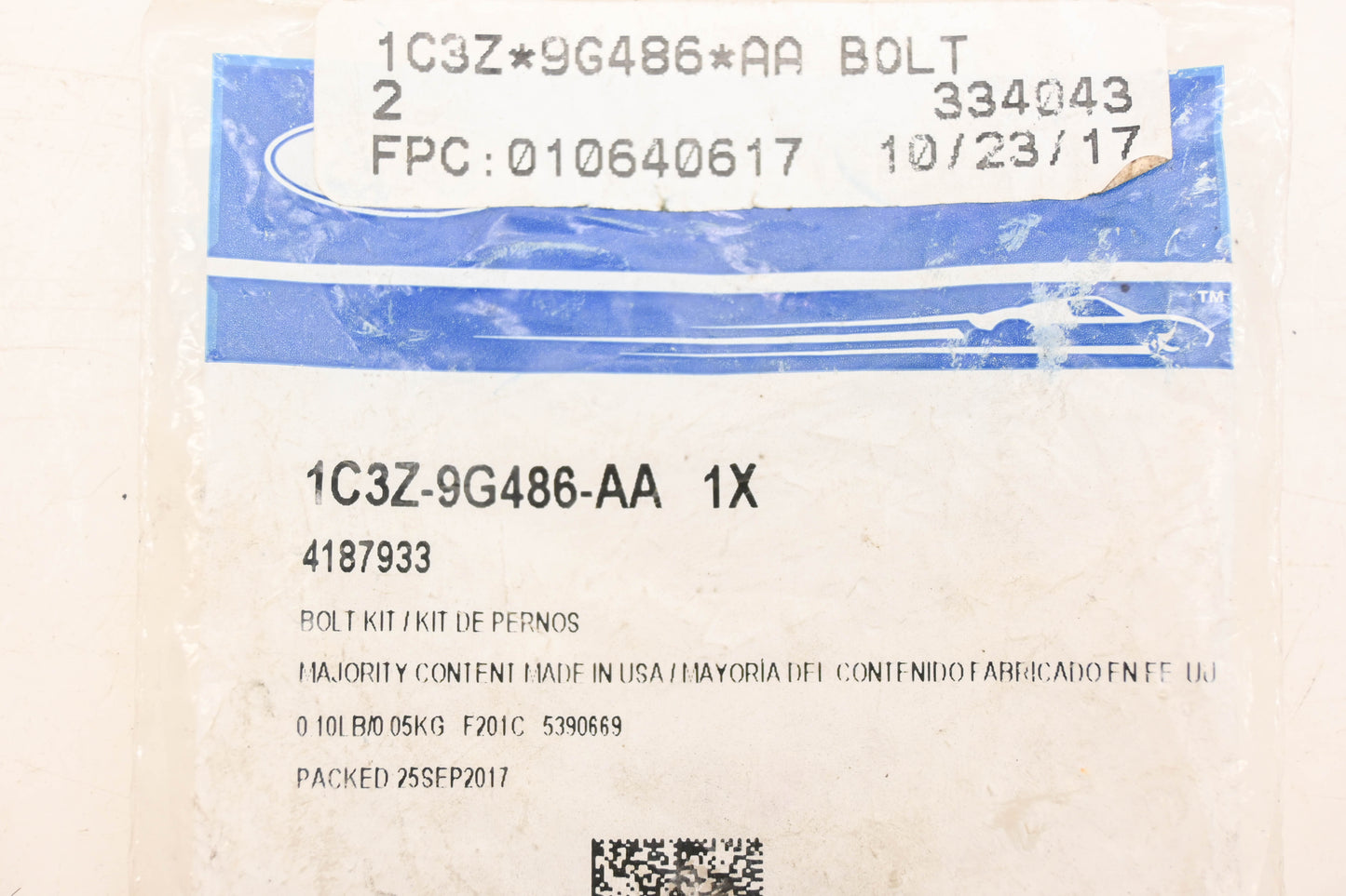 New OEM Ford 1C3Z-9G486-AA, 4187933 Turbocharger Bolt Kit NOS