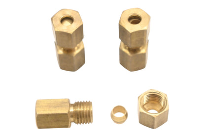 Aftermarket WK008C-2 Brass 5/16-24 x 3/16 Brass Compression Fittings Qty 3 NOS