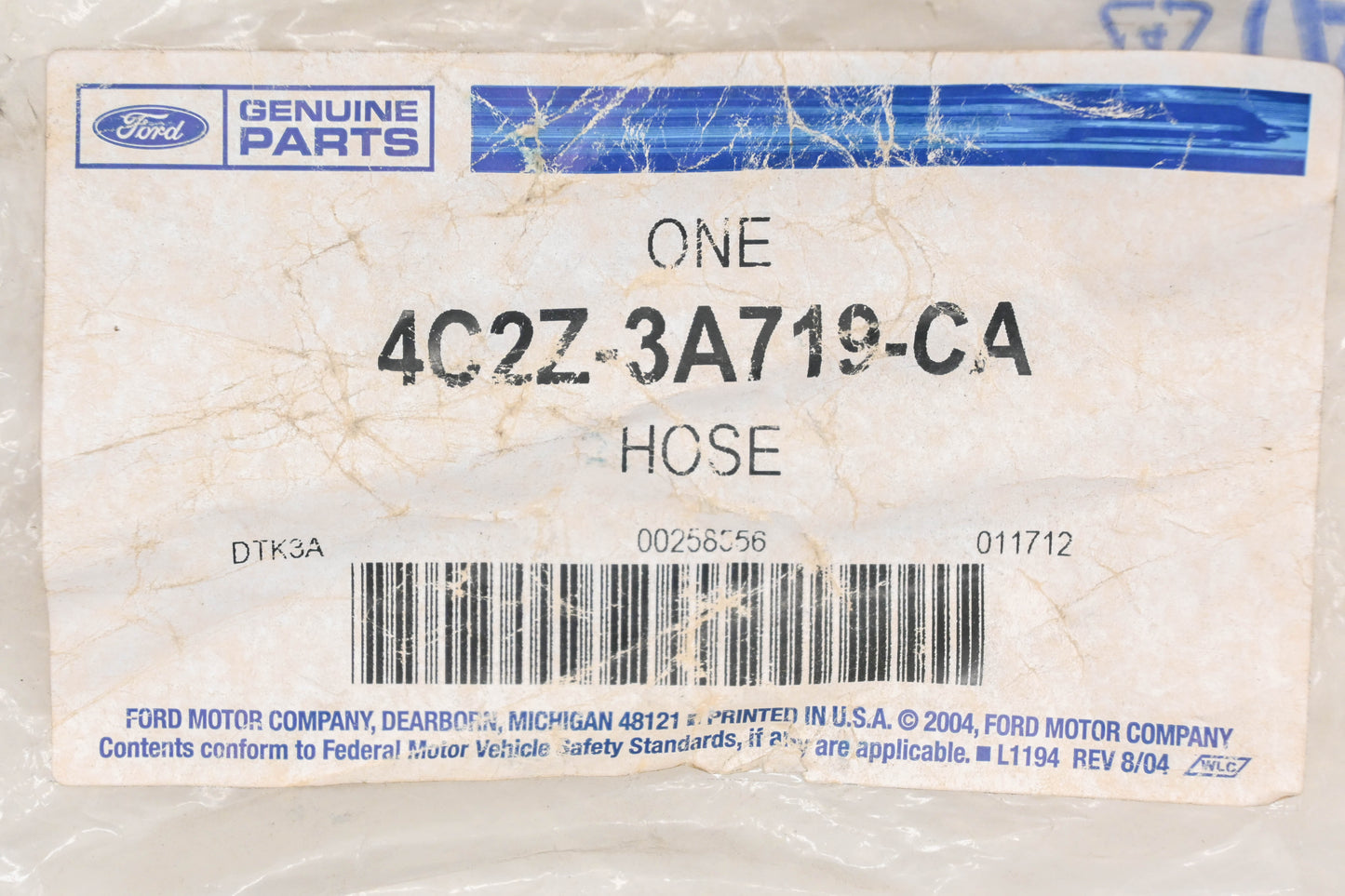 New OEM Ford 4C2Z-3A719-CA, 4C24-3A719-BA Power Steering Pressure Hose NOS