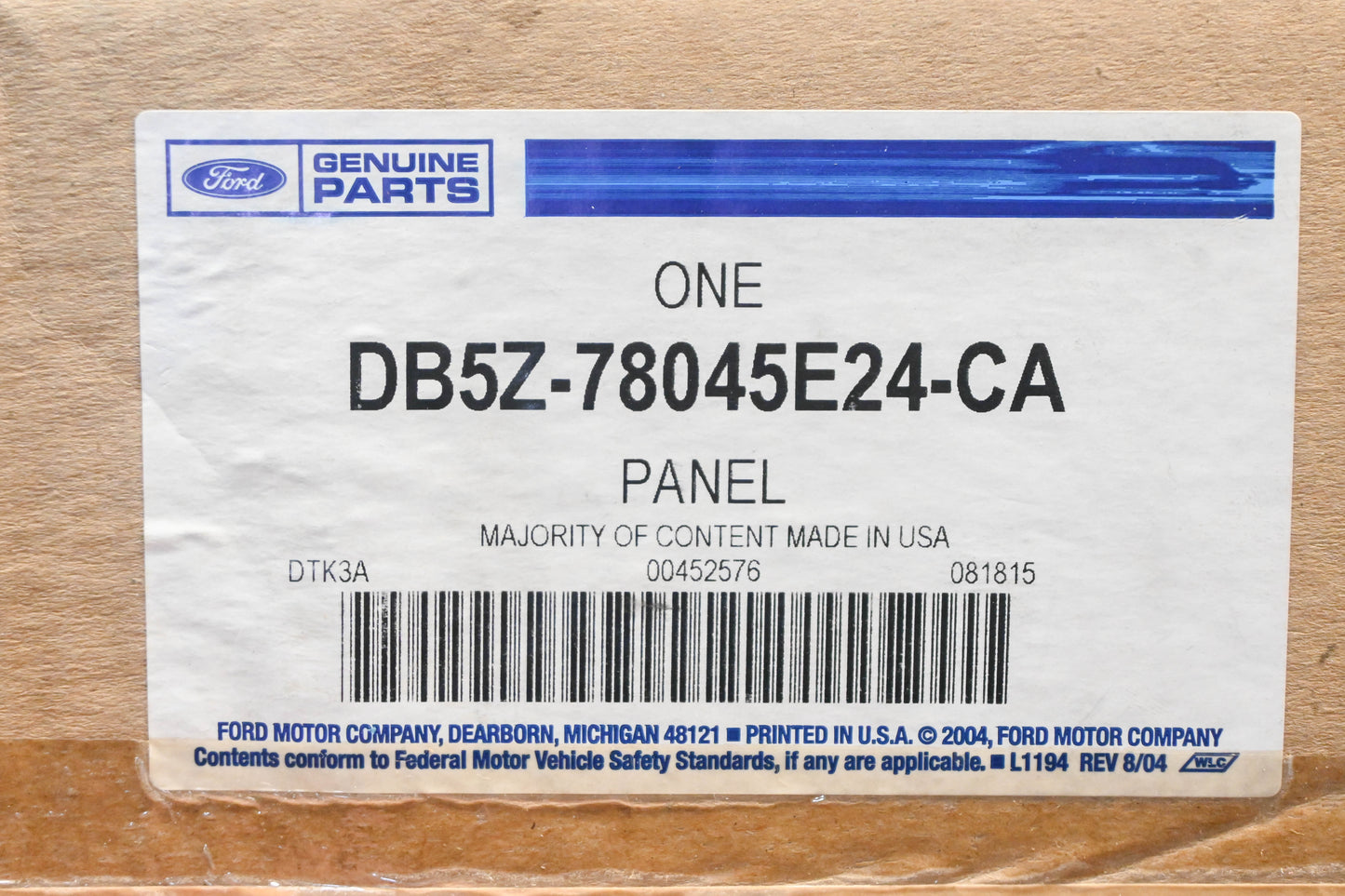 New OEM Ford DB5Z-78045E24-CA Rear Console Trim Assembly NOS