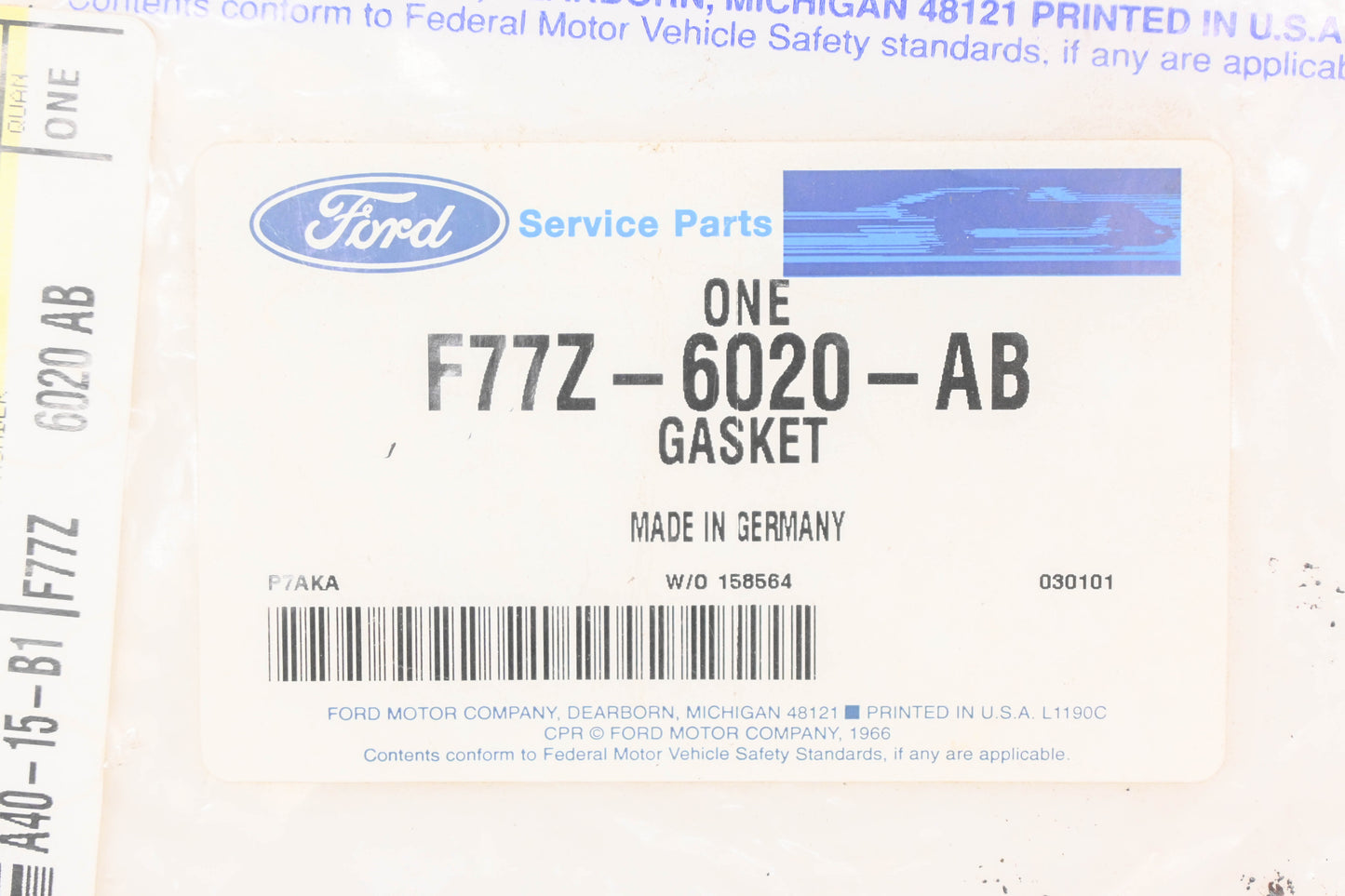 New OEM Ford F77Z-6020-AB Engine Timing Cover Front Gasket NOS