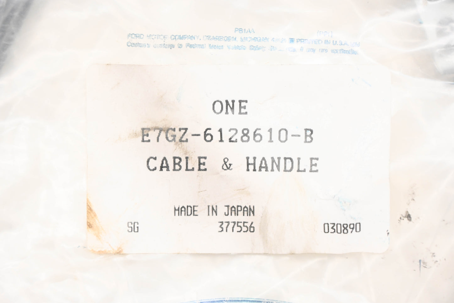 New OEM Ford E7GZ-6128610-B Fuel Door Release Cable Assembly NOS
