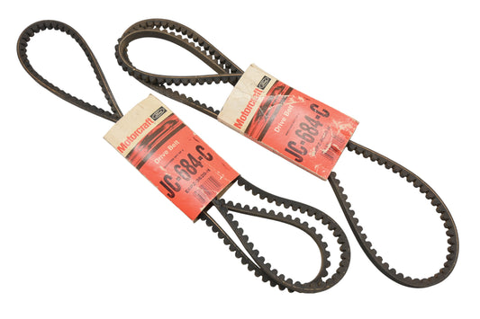 New OEM Motorcraft JC-684-C, E6PZ-8620-H, JC684C Matched Seat Accessory Drive Belts Qty 2 NOS