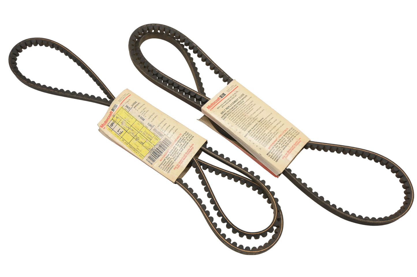 New OEM Motorcraft JC-684-C, E6PZ-8620-H, JC684C Matched Seat Accessory Drive Belts Qty 2 NOS