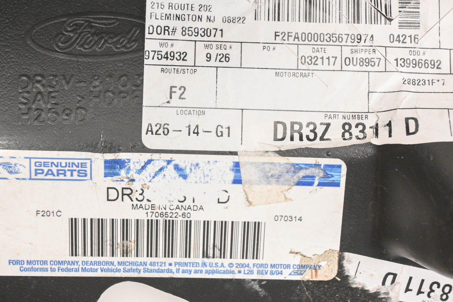 New OEM Ford DR3Z-8311-D Left Air Baffle NOS