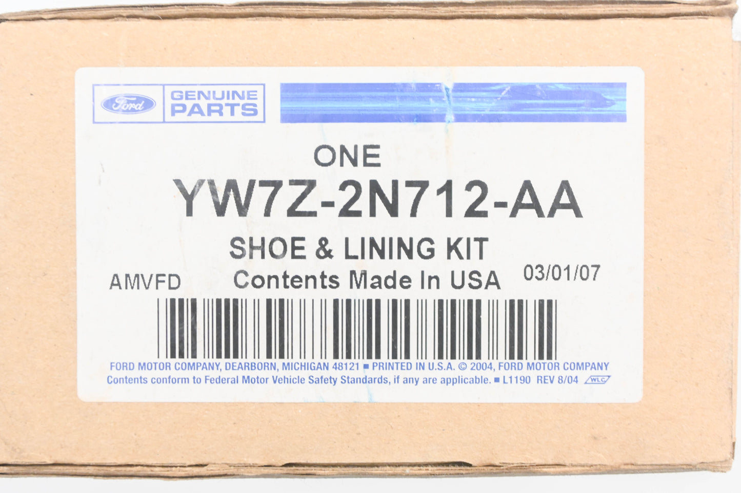 New OEM Ford YW7Z-2N712-AA Brake Shoe & Lining Kit NOS