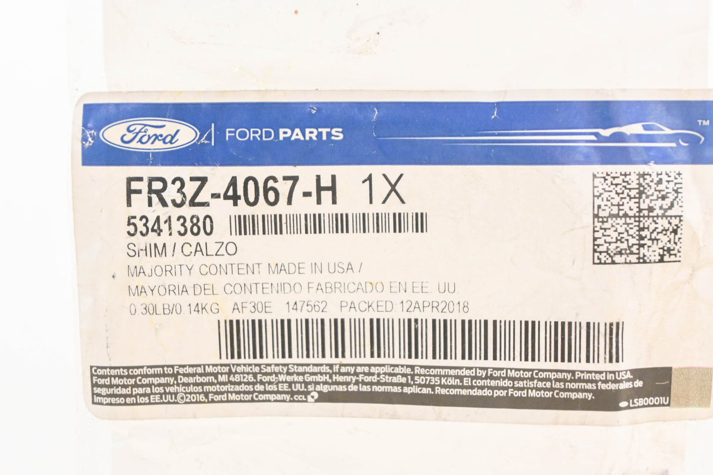 New OEM Ford FR3Z-4067-H Differential Shim 0.283" NOS