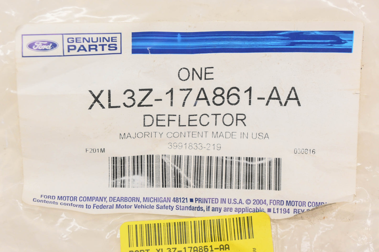 New OEM Ford XL3Z-17A861-AA Front Right Bumper Body Filler Panel NOS