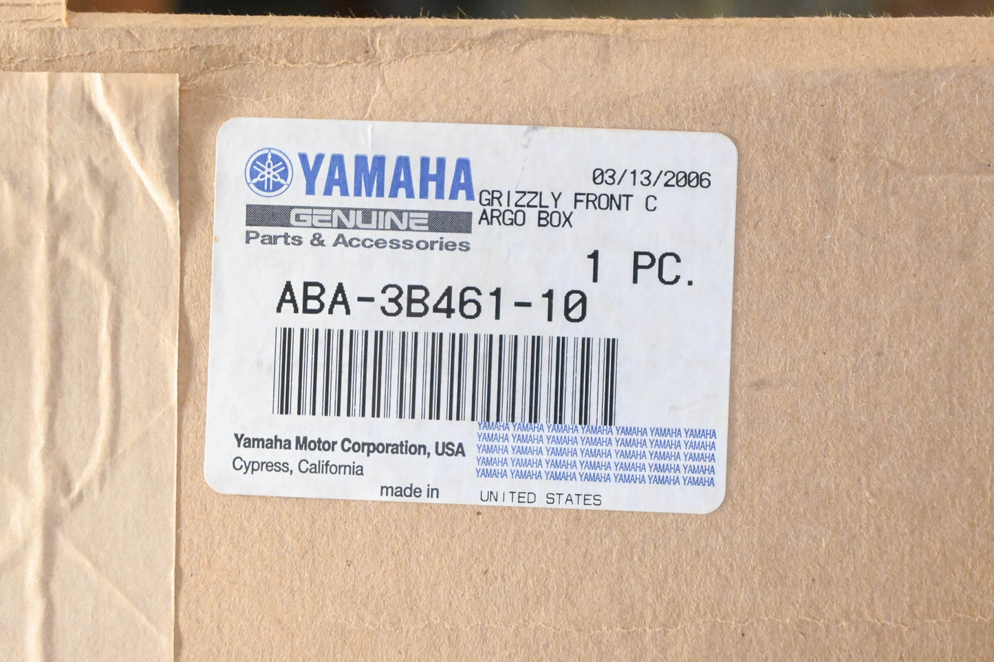 New OEM Yamaha ABA-3B461-10-00 Grizzly 700 Front Cargo Box Kit NOS