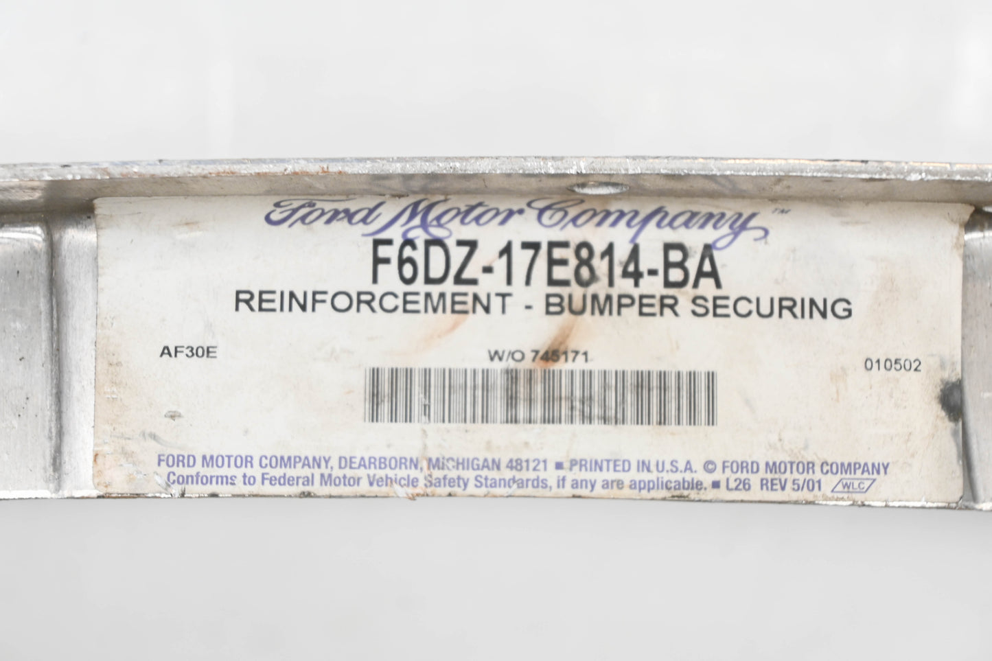 New OEM Ford F6DZ-17E814-BA Front Bumper Cover Reinforcement NOS