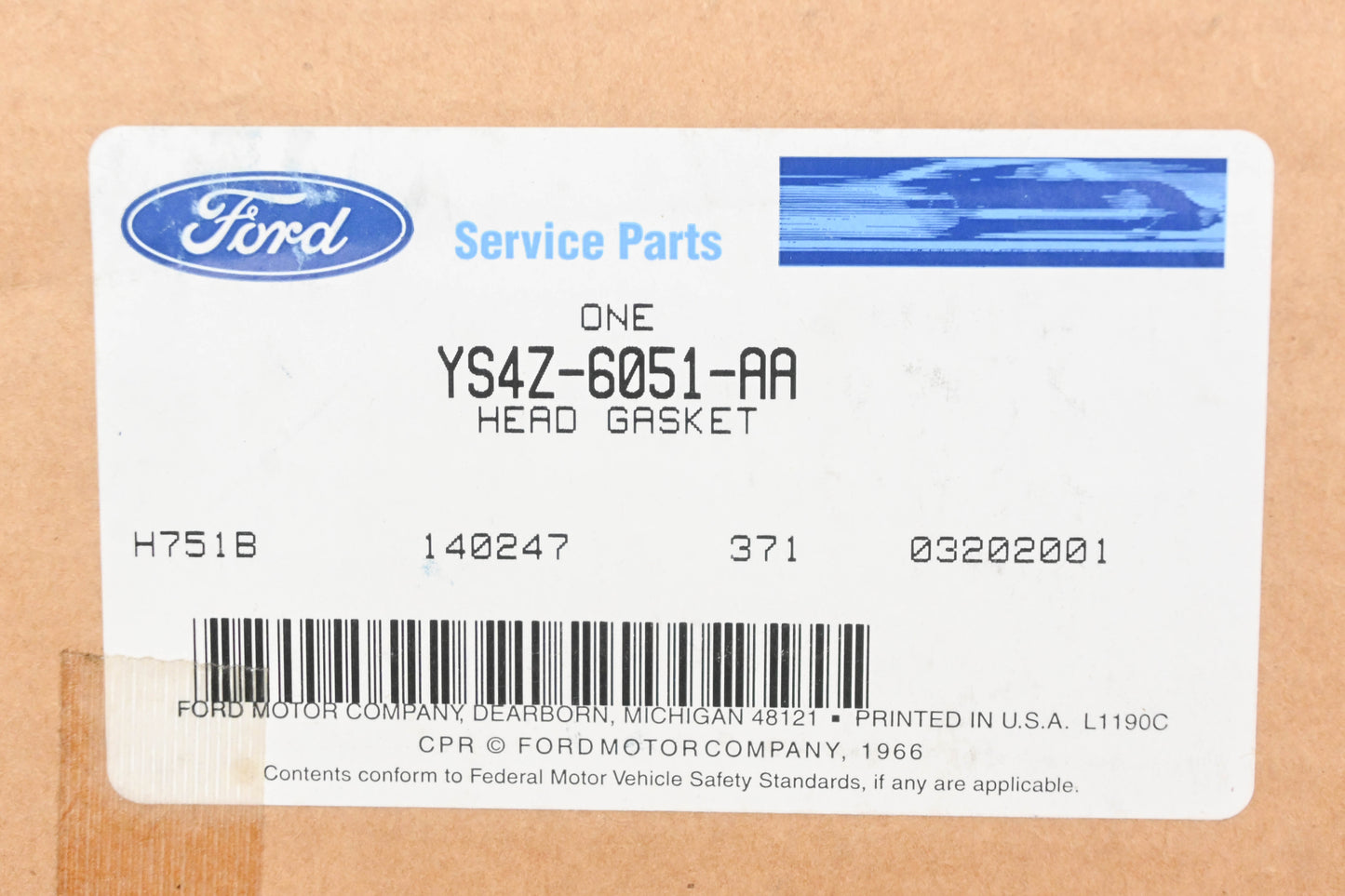 New OEM Ford 4S4Z-6051-AA Cylinder Head Gasket NOS