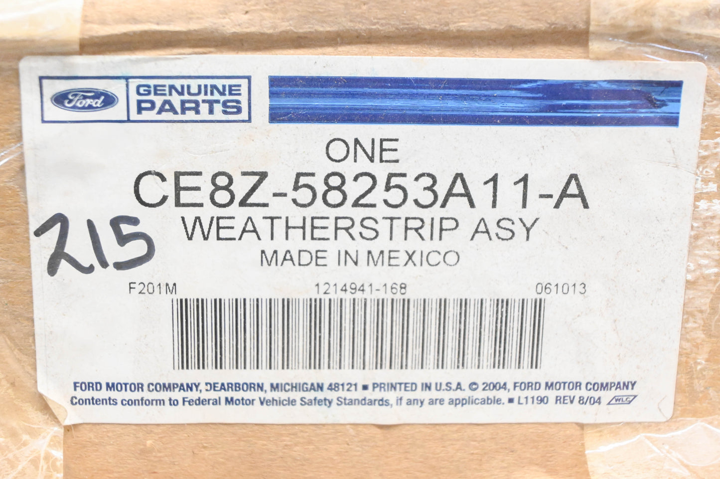 New OEM Ford CE8Z-58253A11-A Left Door Weatherstrip NOS