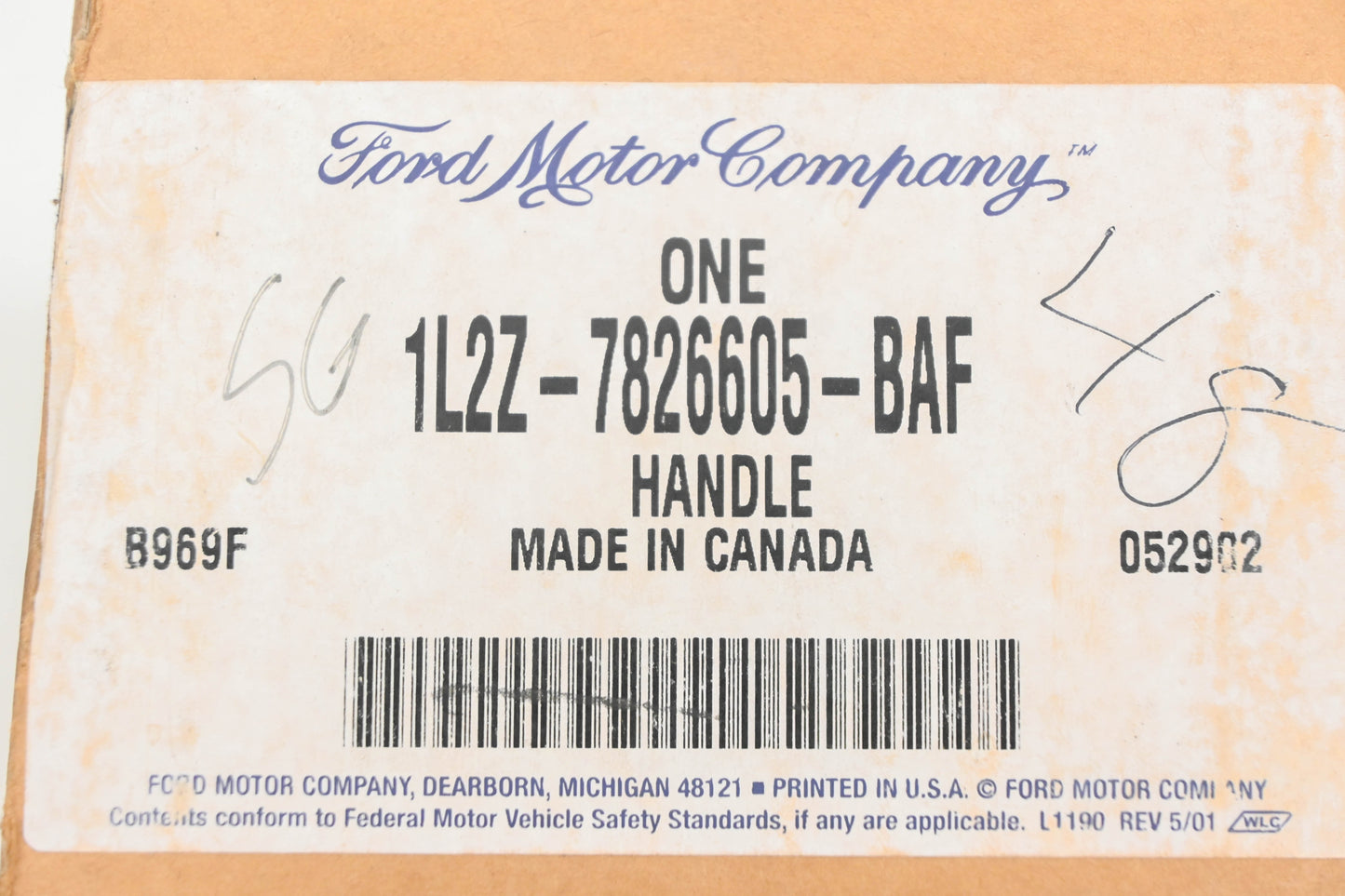 New OEM Ford 1L2Z-7826605-BAF Estate Green Left Rear Door Handle Assembly NOS