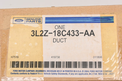 New OEM Ford 3L2Z-18C433-AA, 3L2H-18C433-AA Heater Outlet Duct NOS