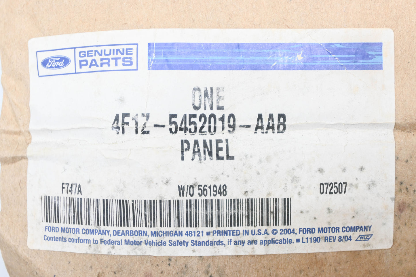 New OEM Ford 4F1Z-5452019-AAB Left Interior C Pillar Trim Panel NOS