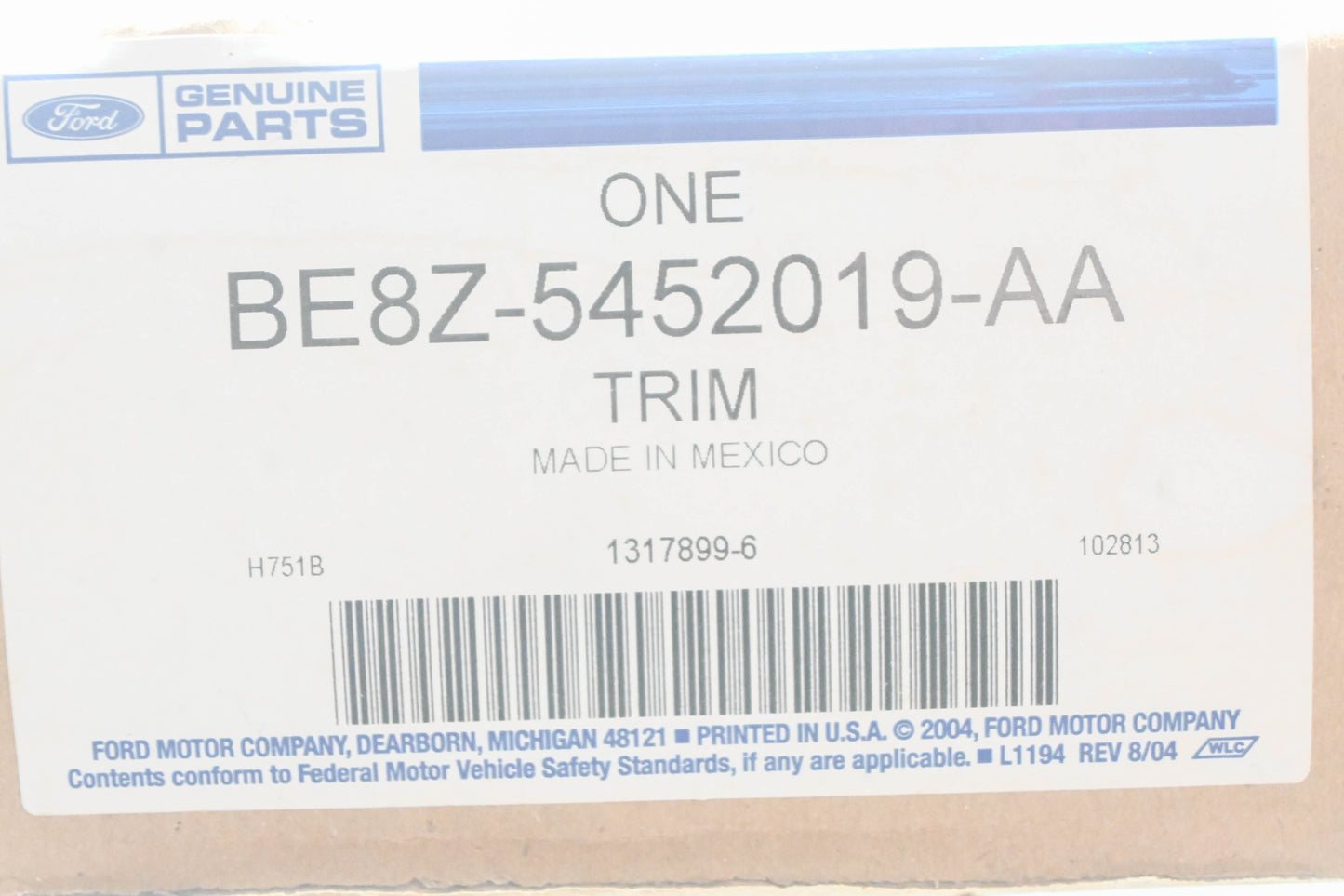 New OEM Ford BE8Z-5452019-AA Left Interior C Pillar Trim Panel NOS