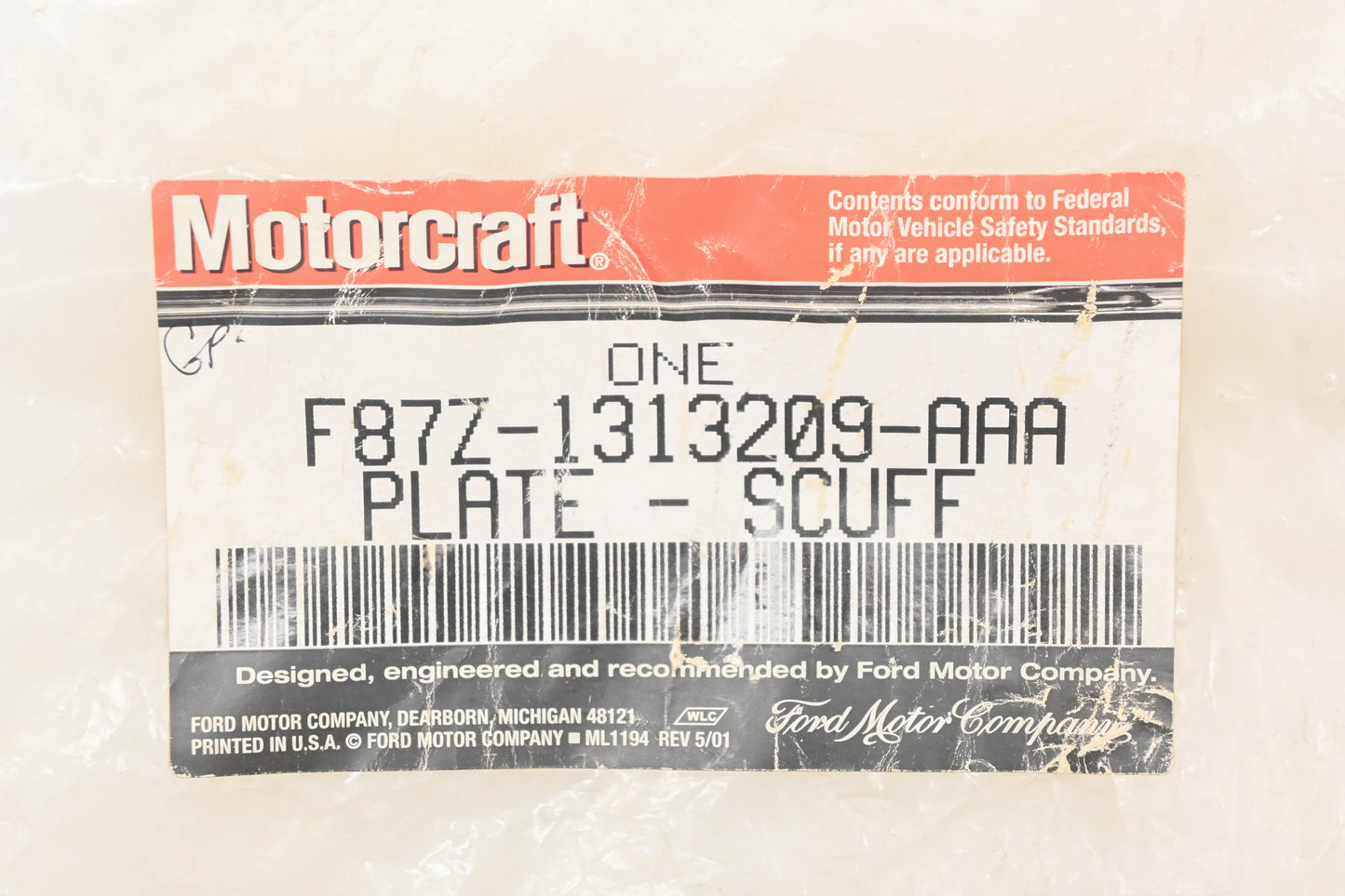 New OEM Motorcraft F87Z-1313209-AAA Left Door Scuff Plate NOS