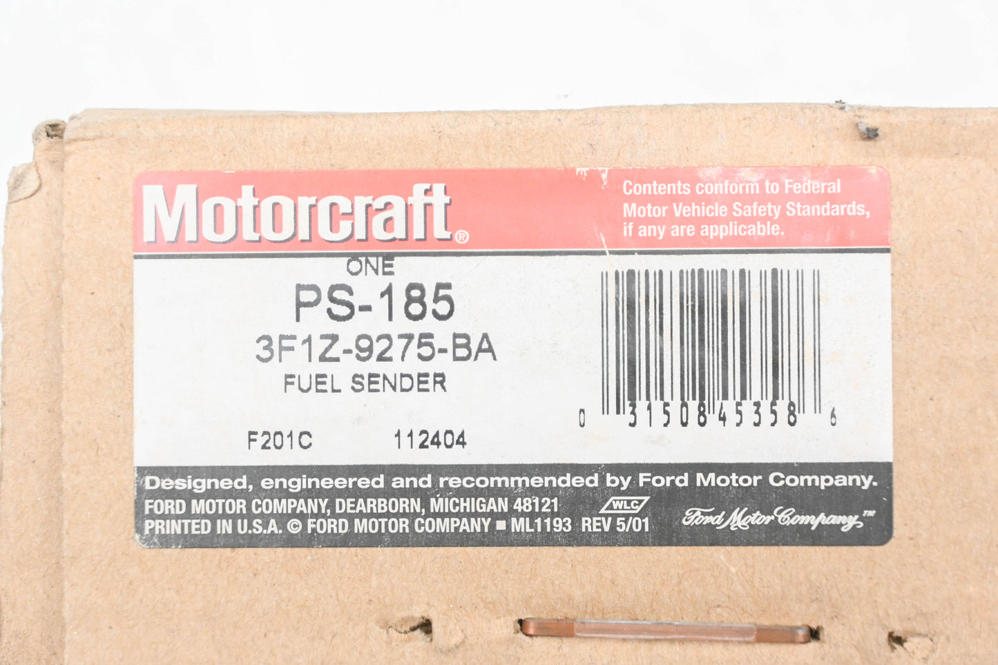 New OEM Motorcraft PS-185, 3F1Z-9275-BA, PS185 Fuel Level Sender Unit NOS