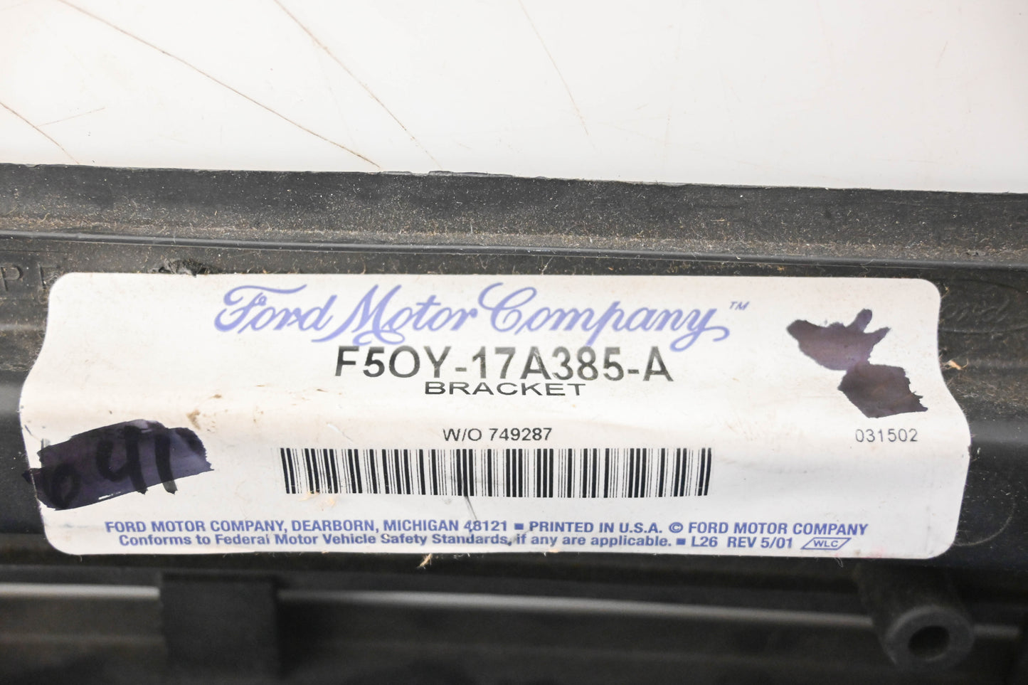 New OEM Ford F5OY-17A385-A License Plate Mount Bracket NOS