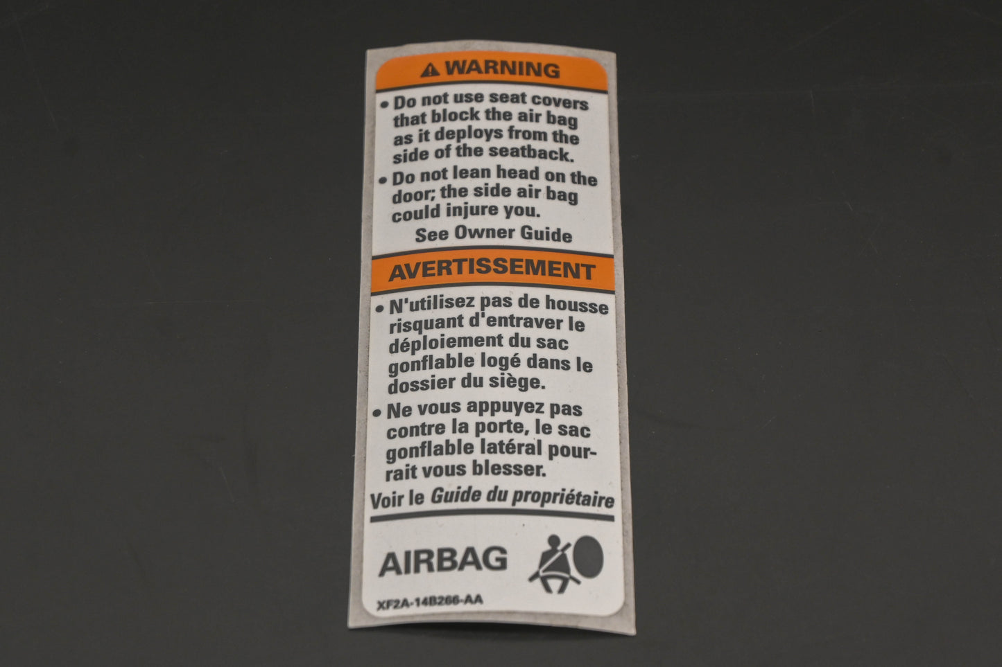 New OEM Ford XF2A-14B266-AA Warning Decal NOS