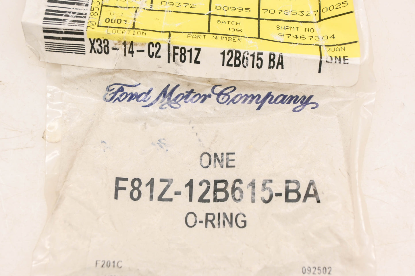 New OEM Ford F81Z-12B615-BA O-Ring NOS
