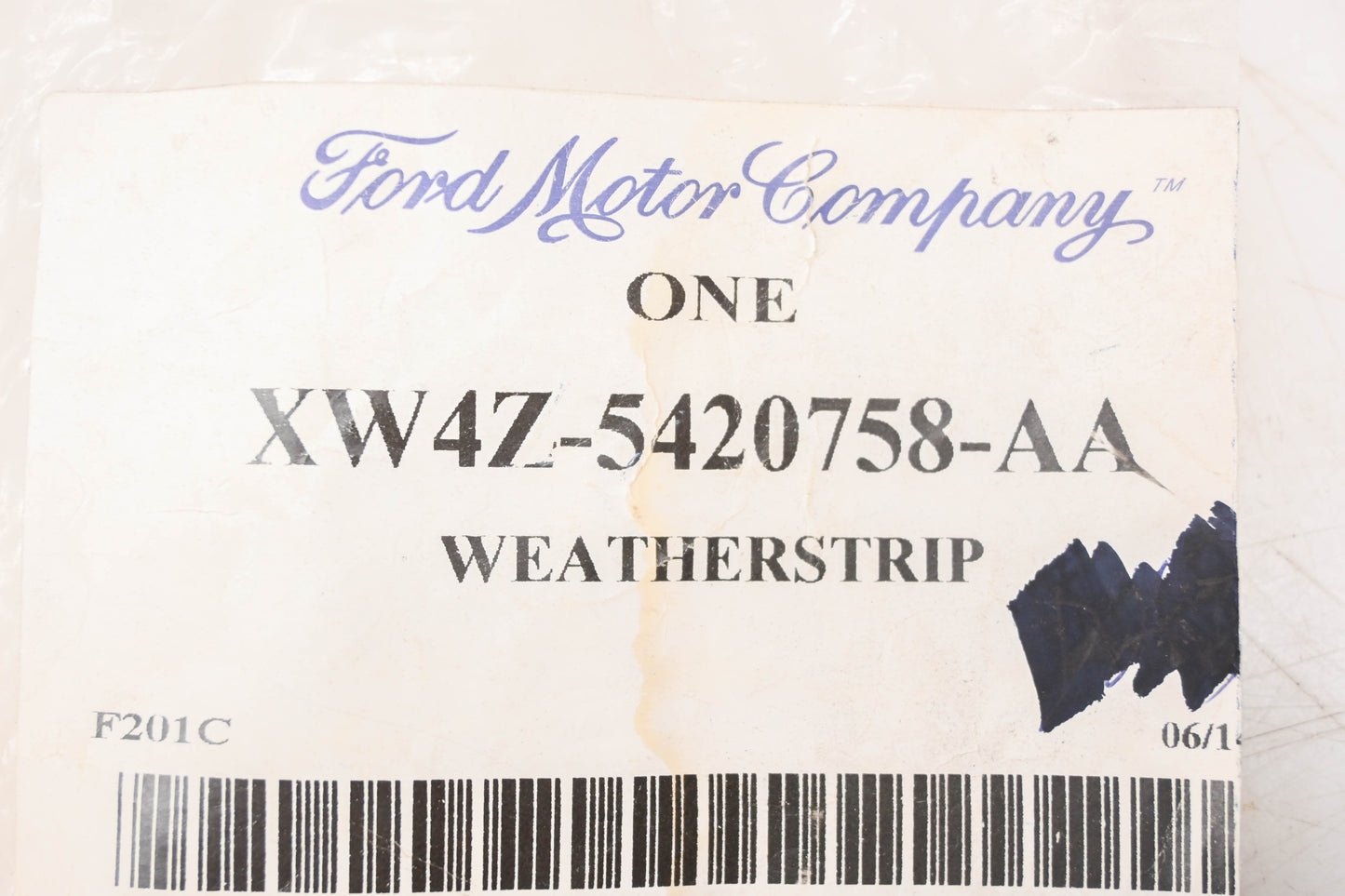 New OEM Ford XW4Z-5420758-AA Weatherstrip Seal NOS