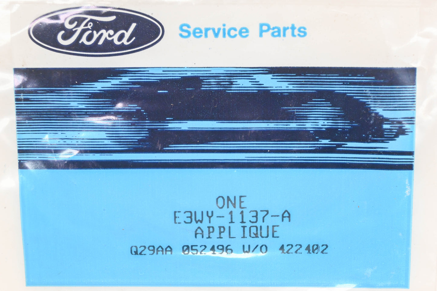 New OEM Ford E3WY-1137-A Mercury Cougar Wheel Center Applique Decal NOS