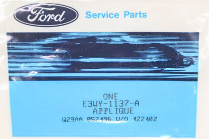 New OEM Ford E3WY-1137-A Mercury Cougar Wheel Center Applique Decal NOS