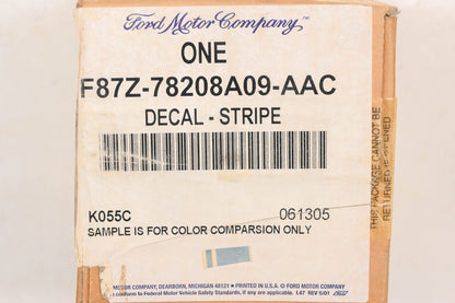 New OEM Ford F87Z-78208A09-AAC Left Side Stripe Decal NOS