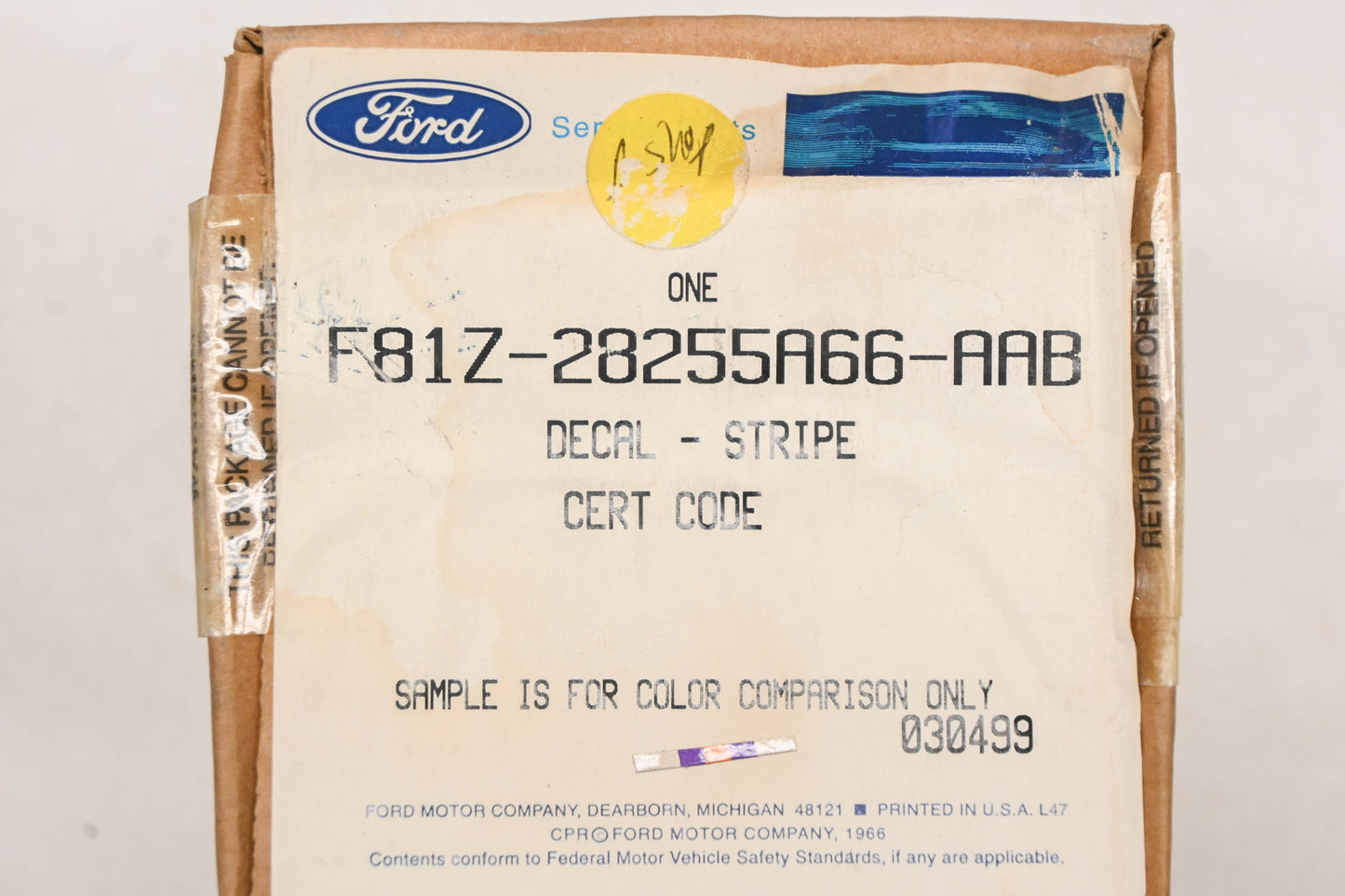 New OEM Ford F8TZ-28255A66-AAB Right Side Stripe Decal NOS