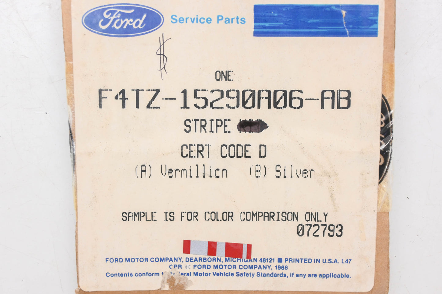 New OEM Ford F4TZ-15290A06-AB Right Side Stripe Decal NOS